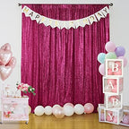 Fuchsia Sequin Backdrop Curtain 6 Panels 2FTx8FT Glitter Fuchsia Background Drapes Sparkle Photography Backdrop, alternate