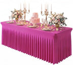 Fuchsia Spandex Tablecloth for 8FT Rectangle Tables, Table Skirt