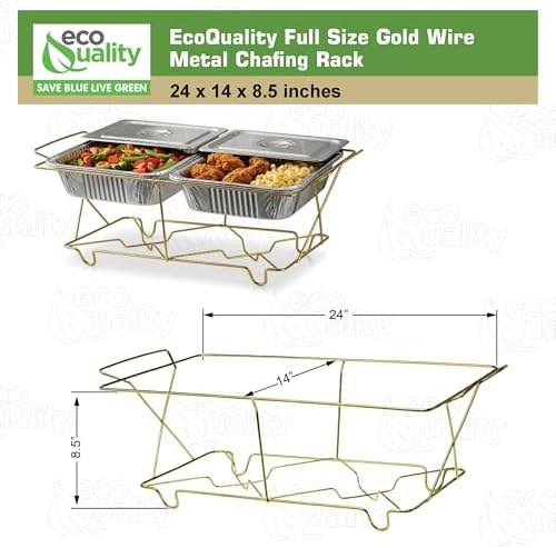 Full Size Gold Wire Metal Buffet Serving Chafing Rack, 5 Pack in Gold, alternate view 3