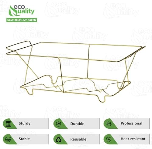 Full Size Gold Wire Metal Buffet Serving Chafing Rack, 5 Pack in Gold, alternate view 4