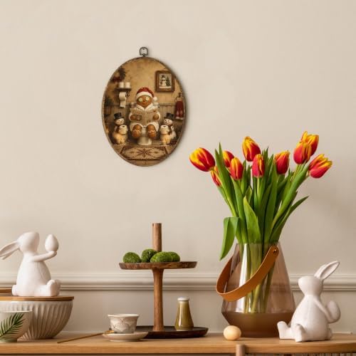 Funny Christmas Gingerbread Snowman Bathroom Oval Wall Art 8.5x11.5in, alternate view 3