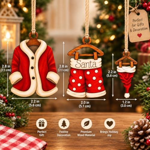 Funny Christmas Ornaments, Santa Ornaments for Christmas Tree, Secret Santa Gifts, Vintage 3-Piece Ornament Set, alternate