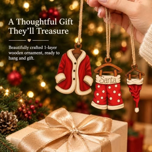 Funny Christmas Ornaments, Santa Ornaments for Christmas Tree, Secret Santa Gifts, Vintage 3-Piece Ornament Set, alternate