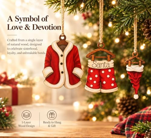 Funny Christmas Ornaments, Santa Ornaments for Christmas Tree, Secret Santa Gifts, Vintage 3-Piece Ornament Set, alternate
