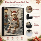 Funny Framed Christmas Bathroom Wall Art, Reindeer On Toilet Canvas Prints, alternate view 5