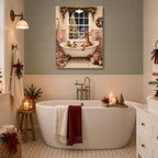 Funny Reindeer in Bathtub Canvas Wall Art, Christmas Bathroom Wall Art, alternate view 3