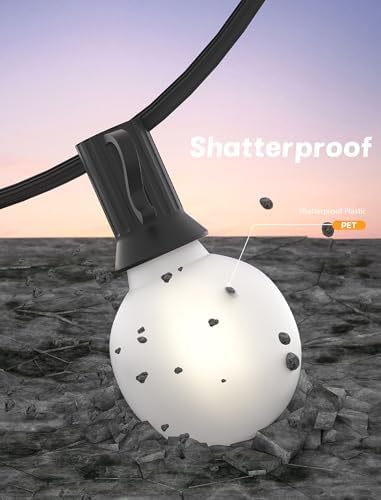 G40 Outdoor Globe Lights, 25FT Globe Christmas Lights with 27 LED Shatterproof Frosted Bulbs (2 Spare), Outdoor, alternate