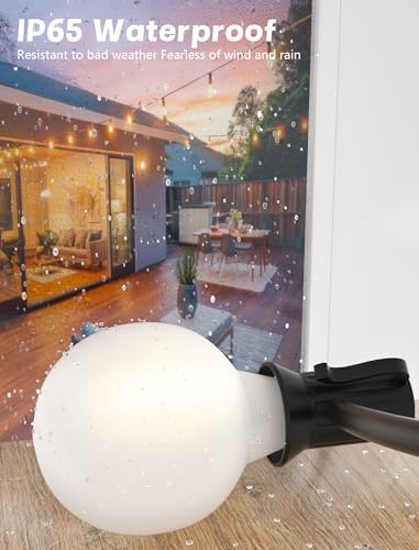 G40 Outdoor Globe Lights, 25FT Globe Christmas Lights with 27 LED Shatterproof Frosted Bulbs (2 Spare), Outdoor, alternate
