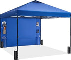 GAFETE Pop Up Canopy Tent Outdoor Sidewall One Push (Navy, 10X10)