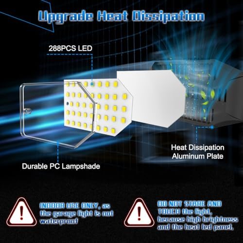 Garage Light Bulbs - Garage Lights Led Screw into Bulb Socket with 6 Deformable Panels 6500K Basement Light, alternate view 4