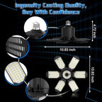 Garage Light Bulbs - Garage Lights Led Screw into Bulb Socket with 6 Deformable Panels 6500K Basement Light, alternate view 6