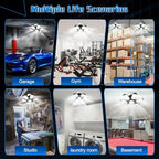 Garage Light Bulbs - Garage Lights Led Screw into Bulb Socket with 6 Deformable Panels 6500K Basement Light, alternate view 7