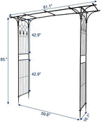 Garden Arbor, 7FT Arch Archway for Wedding Ceremony Party, Steel Garden Trellis for Plant Climbing, Christmas, alternate view