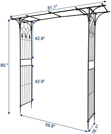 Garden Arbor, 7FT Arch Archway for Wedding Ceremony Party, Steel Garden Trellis for Plant Climbing, Christmas, alternate view
