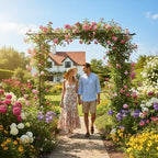 Garden Arbor, 7FT Arch Archway for Wedding Ceremony Party, Steel Garden Trellis for Plant Climbing, Christmas, alternate view