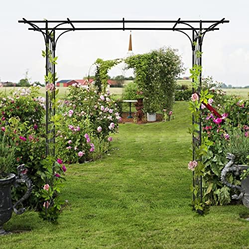 Garden Arbor, 7FT Arch Archway for Wedding Ceremony Party, Steel Garden Trellis for Plant Climbing, Christmas, alternate view