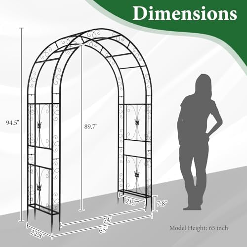 Garden Arbor, Arch Archway for Wedding Ceremony Party, Steel Garden Trellis for Plant Climbing, Christmas Garden, alternate