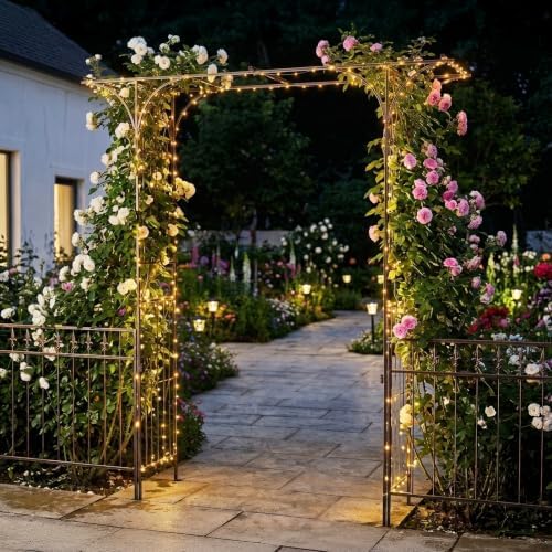 Garden Arbor, Arch Archway for Wedding Ceremony Party, Steel Garden Trellis for Plant Climbing, Christmas Garden, alternate
