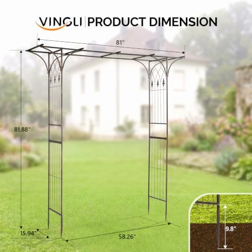 Garden Arbor, Arch Archway for Wedding Ceremony Party, Steel Garden Trellis for Plant Climbing, Christmas Garden, alternate