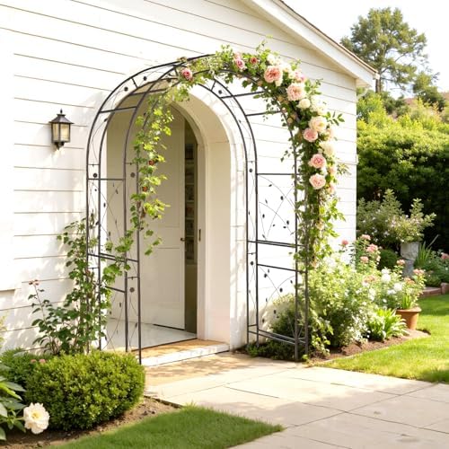 Garden Arbor, Arch for Wedding Ceremony Party, Christmas Garden Decor Steel Garden Trellis for Plant Climbing, alternate view