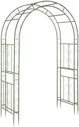 Garden Arbor, Double Layer Arch Archway for Wedding Ceremony Party, Steel Garden Trellis for Plant Climbing
