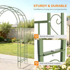 Garden Arbor, Double Layer Arch Archway for Wedding Ceremony Party, Steel Garden Trellis for Plant Climbing, alternate view 7