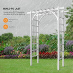 Garden Arbor, PVC Wedding Arch for Ceremony Party, Garden Trellis for Climbing Plants Outdoor, Arch Backdrop, alternate view
