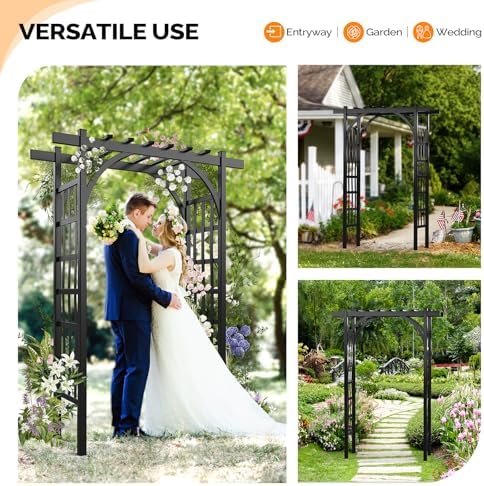 Garden Arbor, PVC Wedding Arch for Ceremony Party, Garden Trellis for Climbing Plants Outdoor, Arch Backdrop, alternate view
