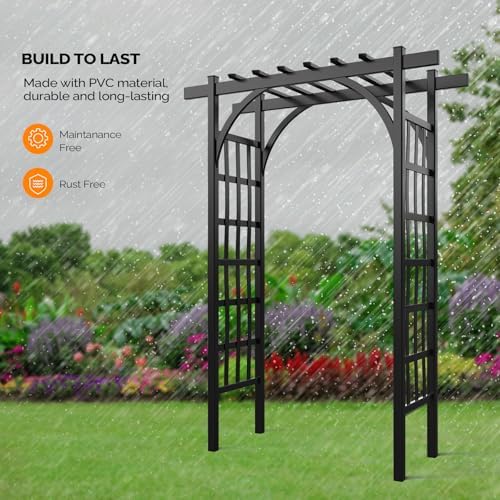 Garden Arbor, PVC Wedding Arch for Ceremony Party, Garden Trellis for Climbing Plants Outdoor, Arch Backdrop, alternate view
