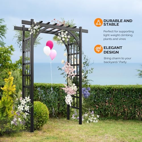 Garden Arbor, PVC Wedding Arch for Ceremony Party, Garden Trellis for Climbing Plants Outdoor, Arch Backdrop, alternate view