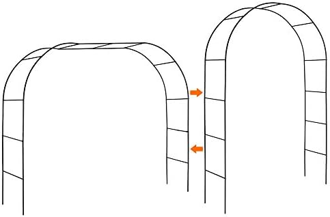Garden Arch Arbors, Trellis for Climbing Plants Outdoor 6-8ft, Two Way Assemble Wedding Decoration Metal Arch