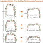Garden Arch Arbors, Trellis for Climbing Plants Outdoor 6-8ft, Two Way Assemble Wedding Decoration Metal Arch, alternate view