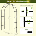 Garden Arch Galvanized Metal Rust-Proof Heavy Duty for Climbing Vines Roses, alternate view 3