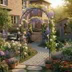 Garden Arch Galvanized Metal Rust-Proof Heavy Duty for Climbing Vines Roses, alternate view 7