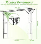 Garden Arch Trellis 141.7"L×106.3"H Sturdy & Rustproof Large Flat Top Arbor, alternate view 3
