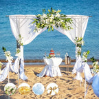 Garden Arch Trellis 141.7"L×106.3"H Sturdy & Rustproof Large Flat Top Arbor, alternate view 7