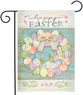 Garden Flag 12x18 For Outdoor Pastel Easter Wreath For Easter Garden Flag Flags For Outside