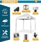 Garden Gazebo - Folding 2 x 2 m, Waterproof, Anti-UV for Outdoors, Beach, Terrace, Camping (White) in 2 x 2 m in, alternate