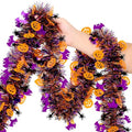 Garland Decorations,50Ft Glitter Tinsel Pumpkin Bats Spider Garland Decor for Tree Car Golf Cart Parade Float