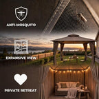 Gazebo 10x10 Heavy Duty Gazebos with Improved Curtains Outdoor Double Roof Patio with Metal Steel Frame Outdoor, alternate