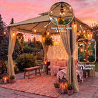 Gazebo 10x10 Heavy Duty Gazebos with Improved Curtains Outdoor Double Roof Patio with Metal Steel Frame Outdoor, alternate