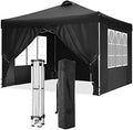 Gazebo 3 x 3 Waterproof Folding Gazebo Canopy Tent Height-Adjustable Party Tent with 4 Side Panels and 4