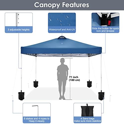 Gazebo 3 x 3 Waterproof Stable Winterproof Folding Party Tent Foldable Tent with Ventilation 4 Side Panels 4, alternate view