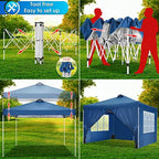 Gazebo 3 x 3 Waterproof Stable Winterproof Folding Party Tent Foldable Tent with Ventilation 4 Side Panels 4, alternate view