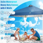 Gazebo 3 x 3 Waterproof Stable Winterproof Folding Party Tent Foldable Tent with Ventilation 4 Side Panels 4, alternate view