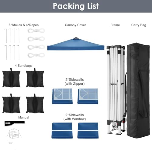 Gazebo 3 x 3 Waterproof Stable Winterproof Folding Party Tent Foldable Tent with Ventilation 4 Side Panels 4, alternate view