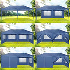 Gazebo 3 x 6 m Foldable Waterproof Foldable Foldable Garden Tent Waterproof UV Protection 50+ 100% Polyester, alternate view