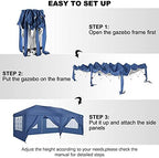 Gazebo 3 x 6 m Foldable Waterproof Foldable Foldable Garden Tent Waterproof UV Protection 50+ 100% Polyester, alternate view