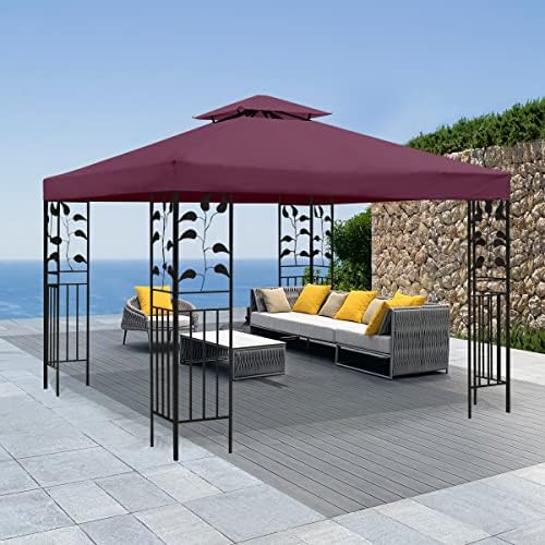 Gazebo Canopy Replacement -Grill Gazebo Replacement Roof -Gazebos on Clearance Outdoor Shelter Top Double Tiered