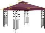 Gazebo Canopy Replacement -Grill Gazebo Replacement Roof -Gazebos on Clearance Outdoor Shelter Top Double Tiered, alternate